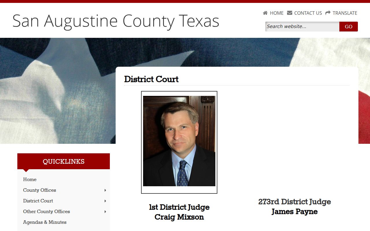 San Augustine County arrest warrants, District Court contact blocks